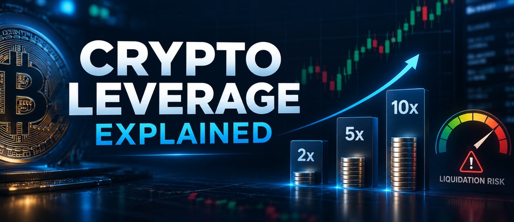 Learn how crypto leverage works, what 2x, 5x and 10x leverage mean, how margin and liquidation work, and why beginners must manage leveraged trading risk carefully.