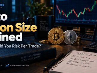 Crypto position sizing illustration showing account risk, stop loss and position size calculation