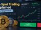 Crypto spot trading explained for beginners with Bitcoin, trading chart, and digital asset market interface